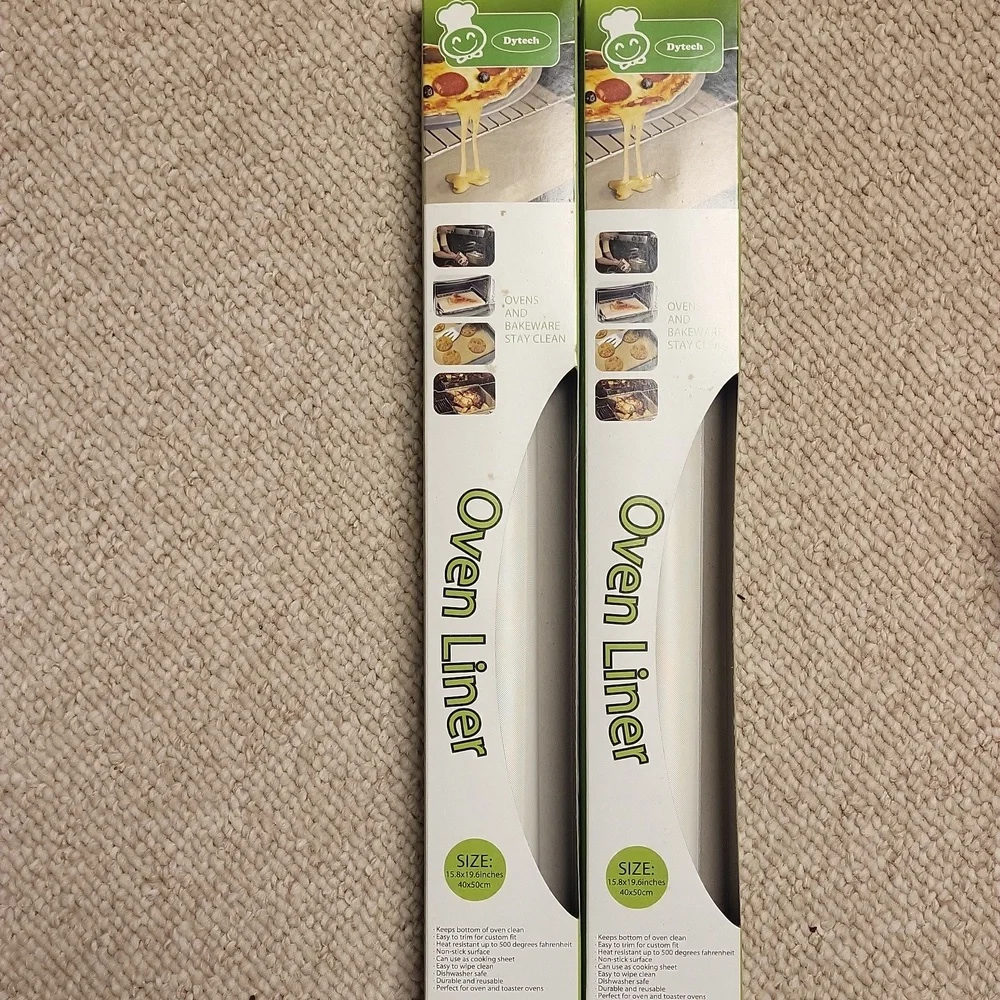 New lot 2 oven liners 15.8 x 19.6 in white resuable As Pictured
